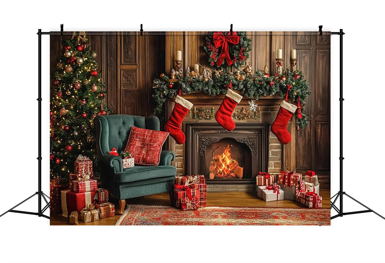 Noël Toile de fond Chaussettes de cheminée BRP10-133