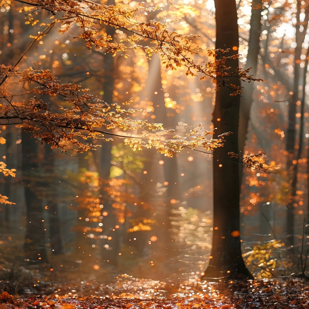 Automne Toile de Fond Forêt Rayons de Soleil Scintillants BRP10-263