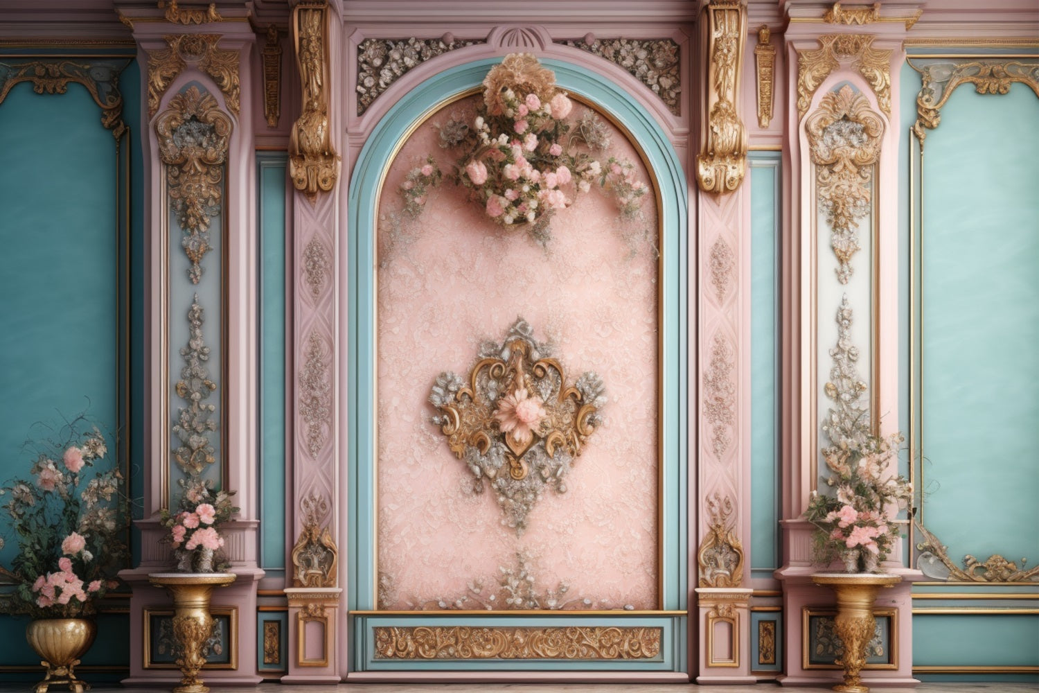 Toile de Fond Rétro Thème Rêves Floraux Pastels Mur Design BRP10-281