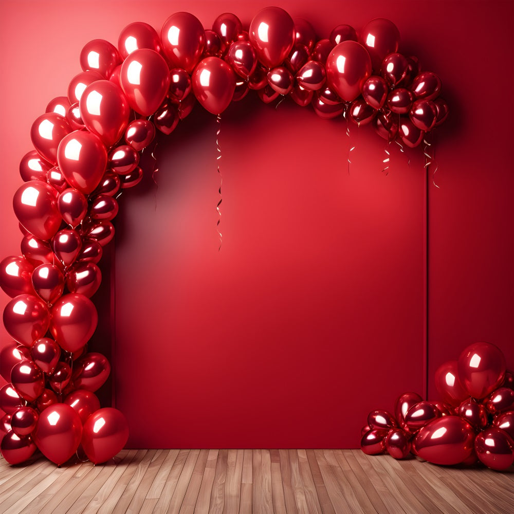 Toile de Fond Photographie Mur Rétro Arche de Ballons Rouges BRP10-289