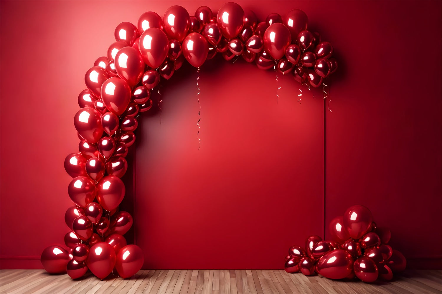 Toile de Fond Photographie Mur Rétro Arche de Ballons Rouges BRP10-289