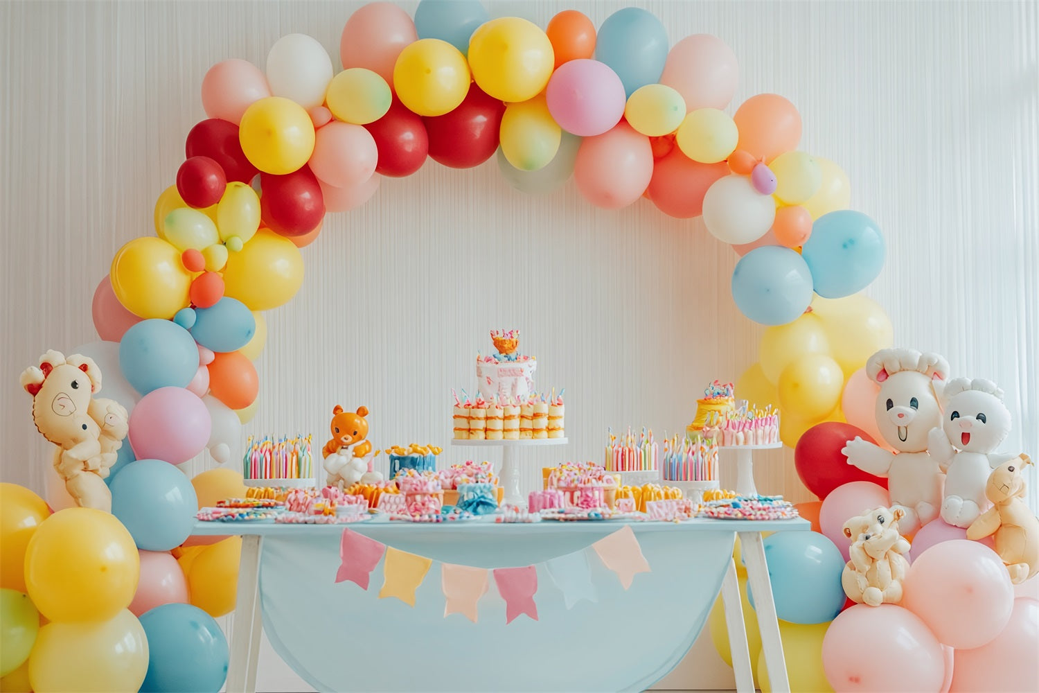 Toile de Fond Anniversaire Enfants Arc de Ballons BRP10-348