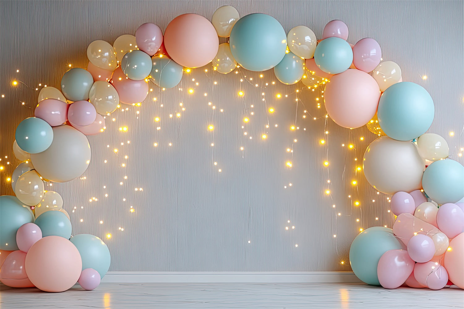 Toile de Fond Joyeux Anniversaire Arc de Ballons Lumières BRP10-349