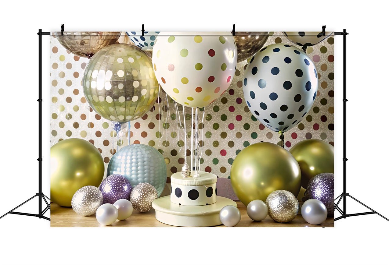 Toile de Fond Anniversaire Enfants Ballon Pois BRP10-382