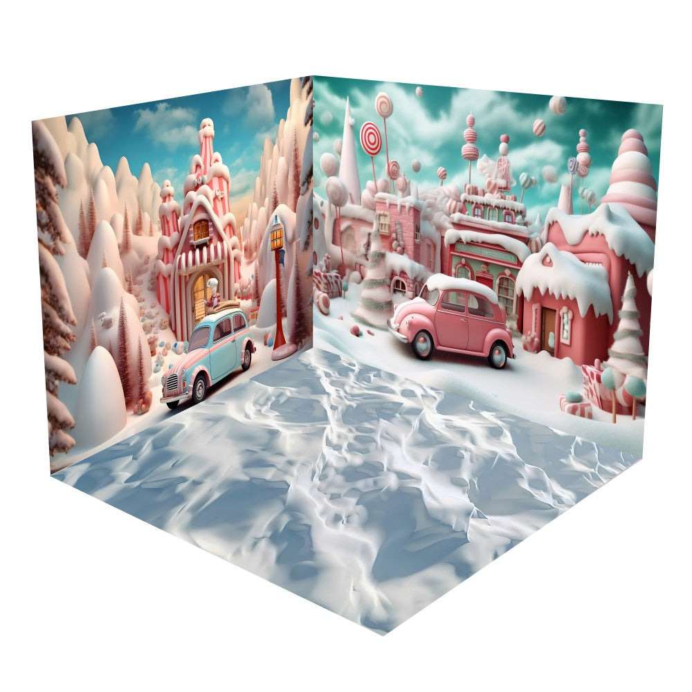 Ensemble de Salle Maisons en Pain d'Épices et Bonbons de Noël BRP10-441