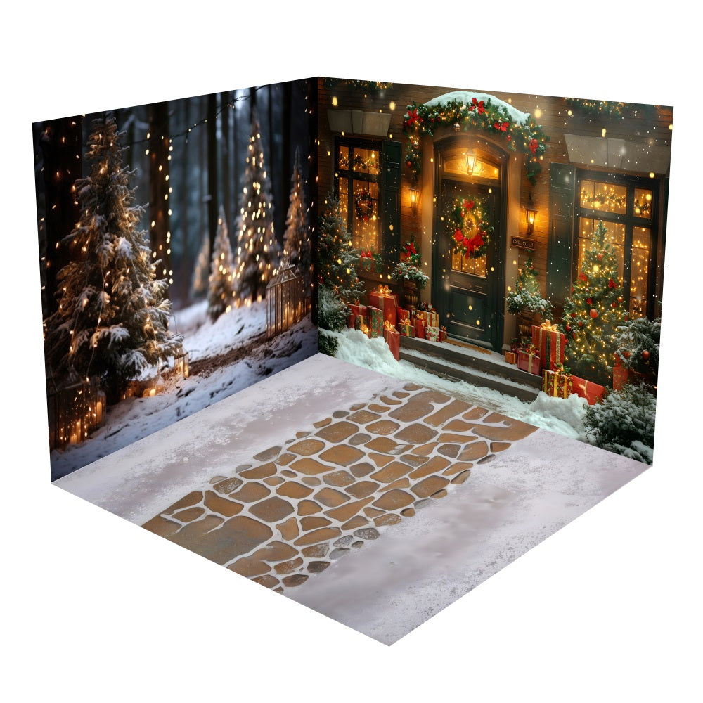 Ensemble de Salle Sentier de Noël avec Porte Accueillante BRP10-446