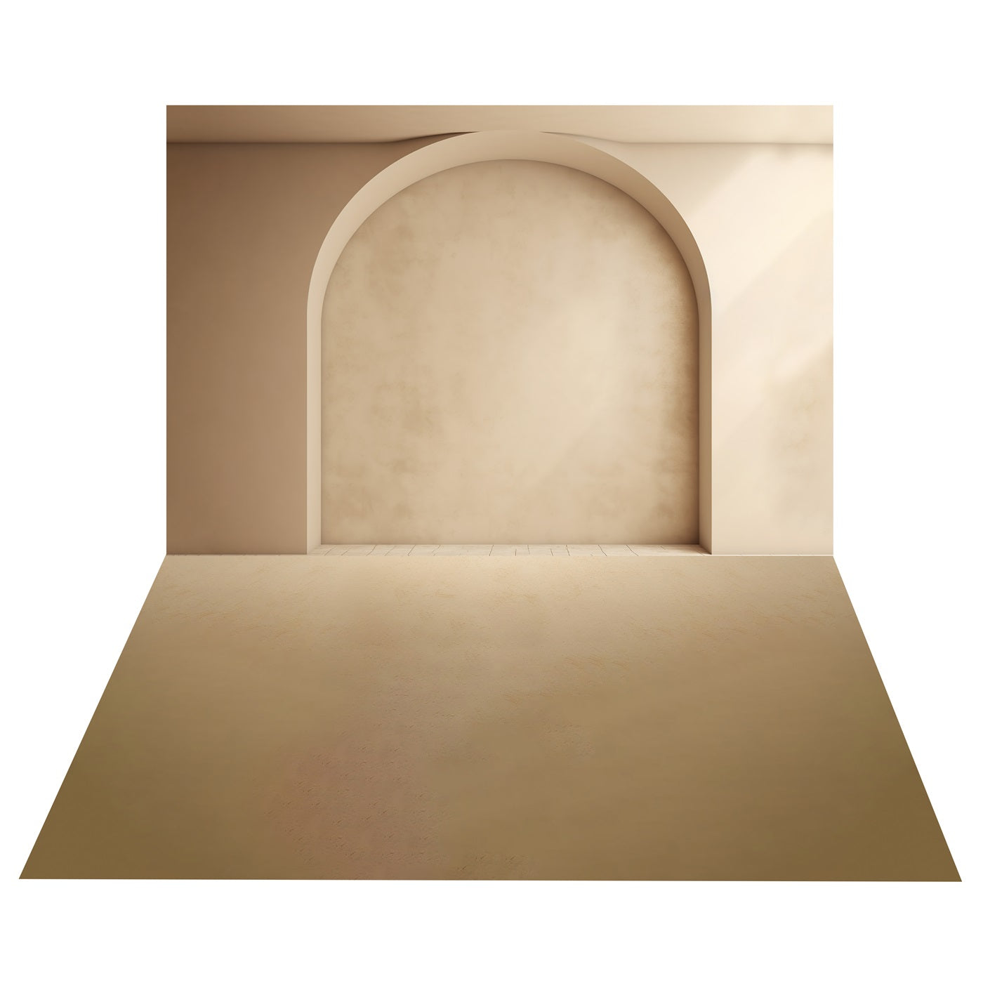 Toile de Fond Boho de Mur d'Arche Beige + Sol Rustique Beige BRP10-496