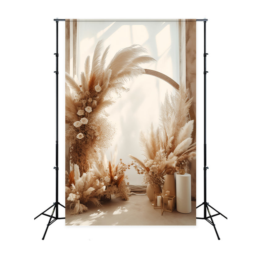 Toile De Fond Boho Arrangement Floral De Pampa BRP10-577
