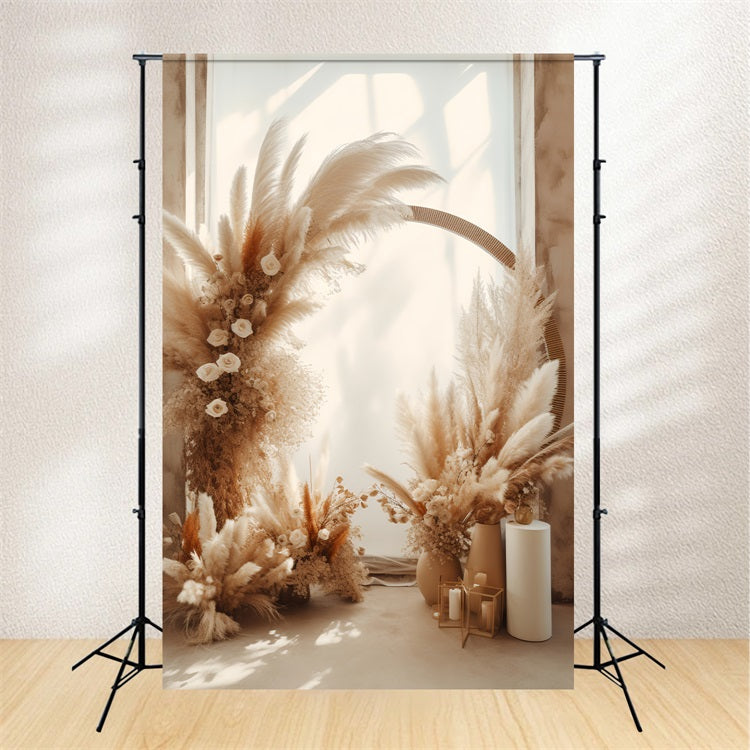 Toile De Fond Boho Arrangement Floral De Pampa BRP10-577