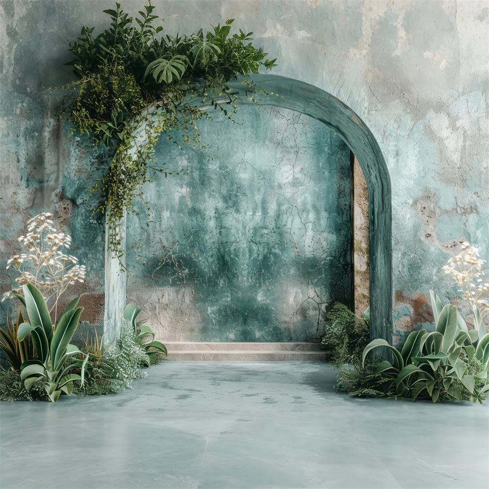 Toile de fond Mur texturé vintage plantes Boho BRP10-59