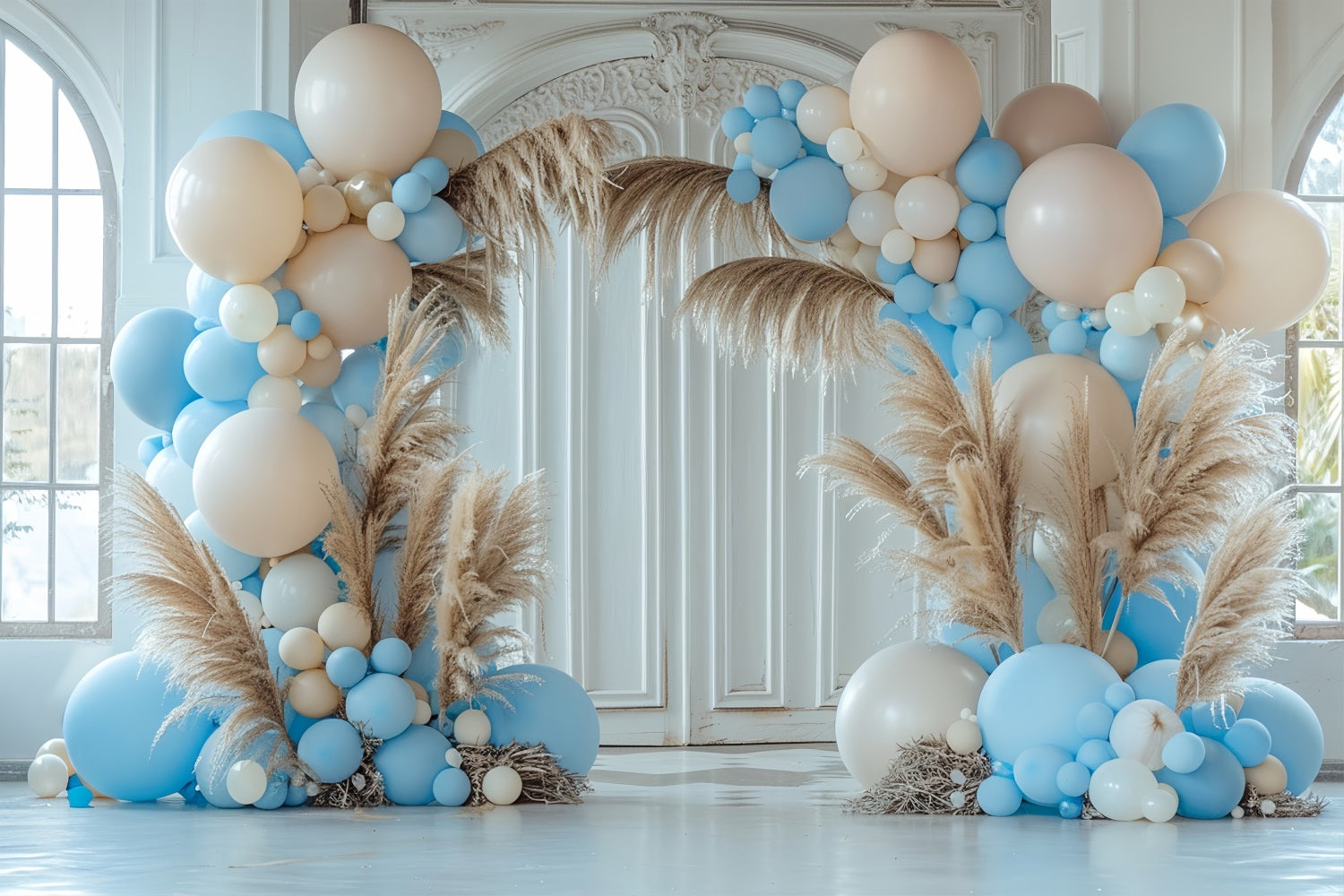 Toile De Fond Thème Bohémien Ballon Tropical Palmier BRP10-593
