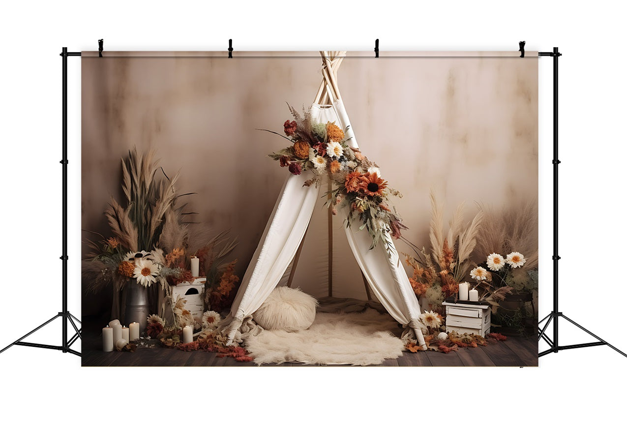 Toile De Fond Bohémien Tipi Floral Automnal BRP10-596