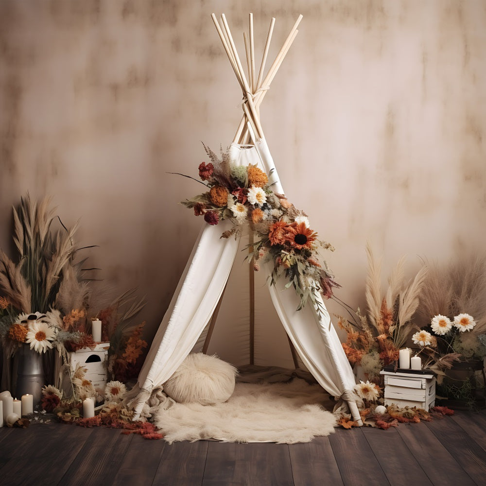 Toile De Fond Bohémien Tipi Floral Automnal BRP10-596