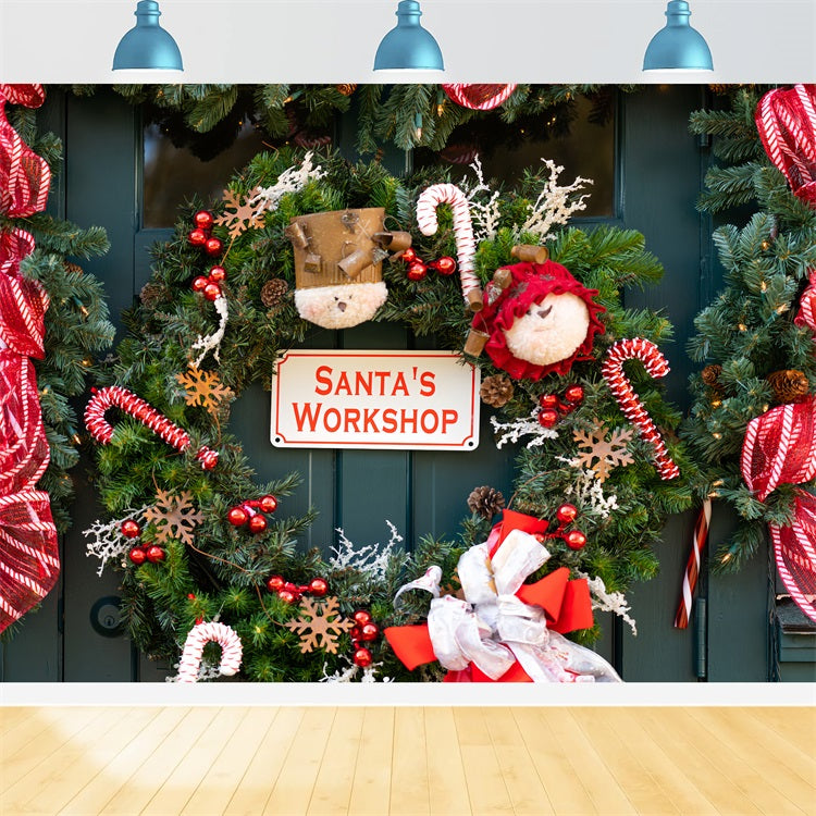 Toile De Fond Noël Atelier Du Père Noël Décorations Photos BRP10-632