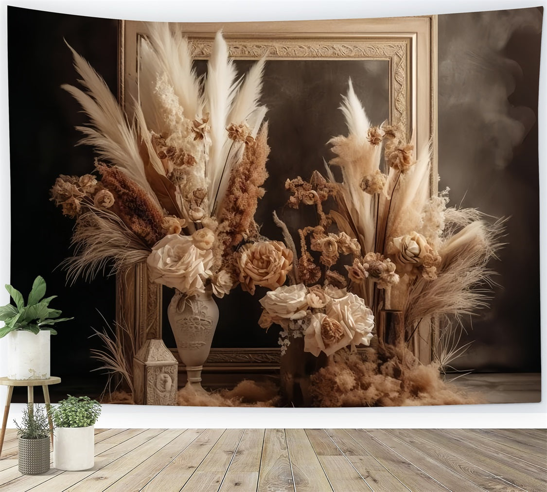 Toile de fond Style boho fleurs séchées élégantes BRP10-65