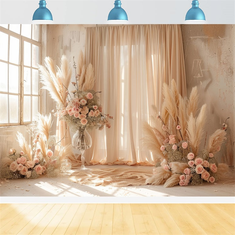 Toile de fond Scène florale bohème douce drapée BRP10-68