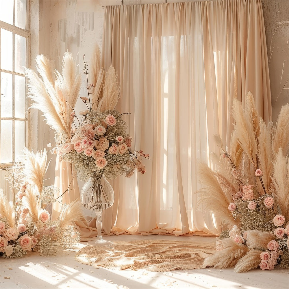 Toile de fond Scène florale bohème douce drapée BRP10-68