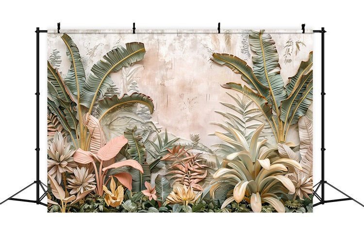 Toile de fond Détails tropicaux bohème feuilles naturelles BRP10-78