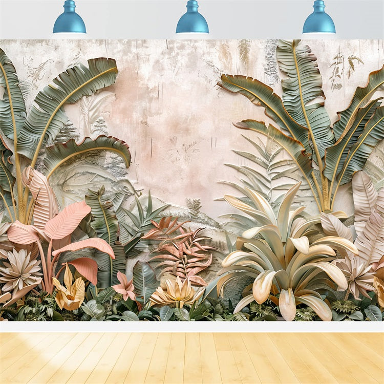 Toile de fond Détails tropicaux bohème feuilles naturelles BRP10-78