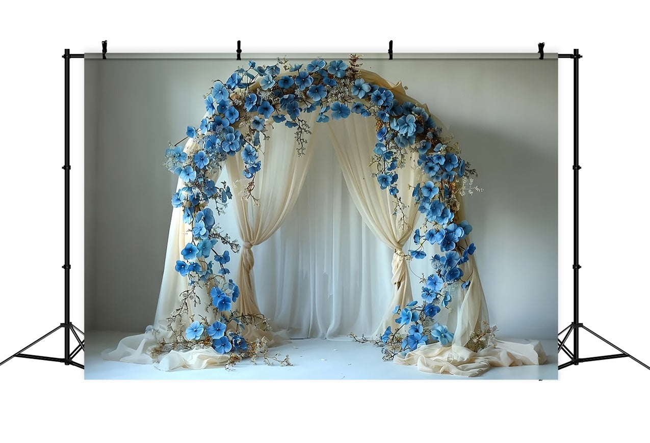 Toile de fond Arche florale élégante bohème bleue BRP10-81