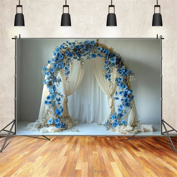 Toile de fond Arche florale élégante bohème bleue BRP10-81