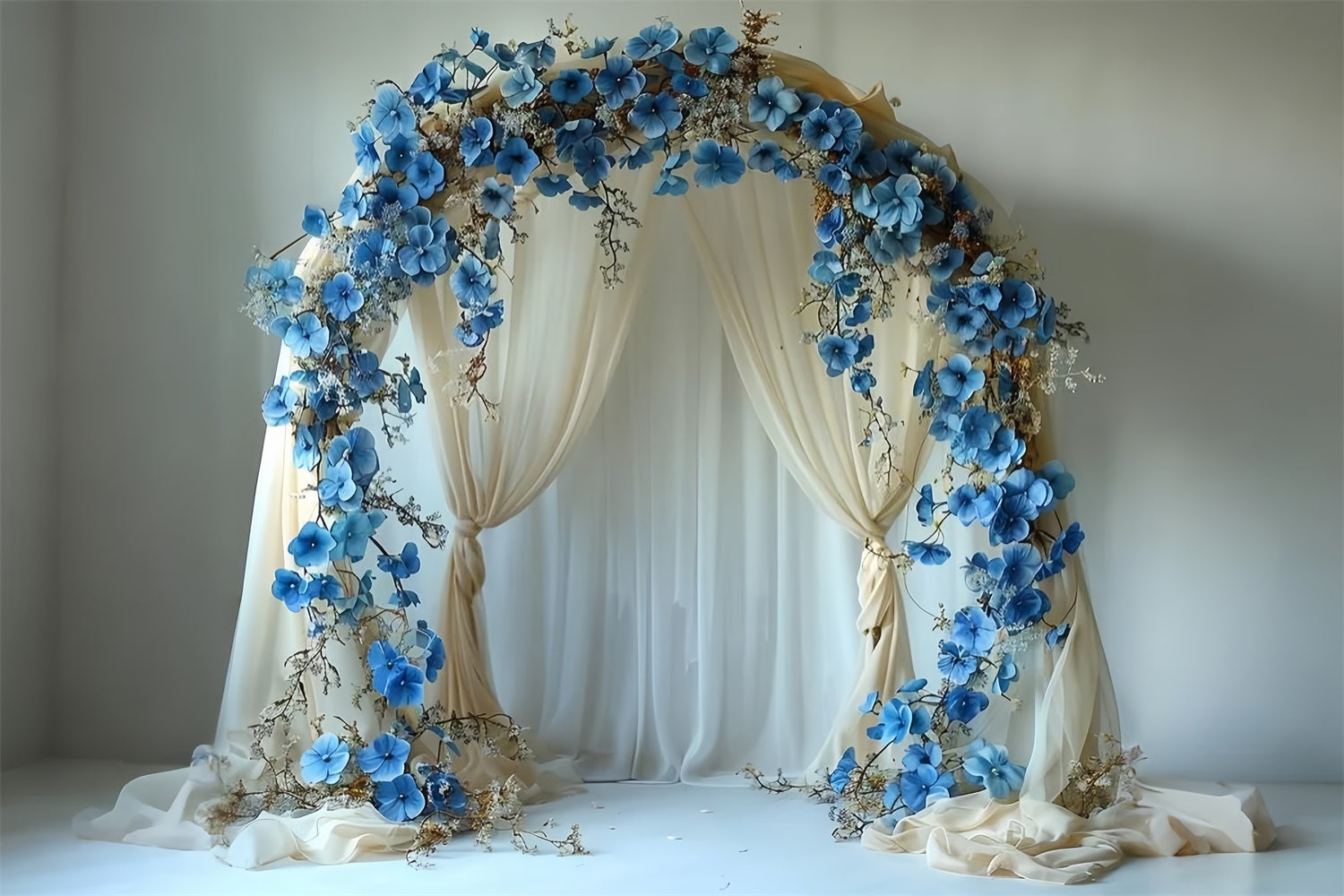 Toile de fond Arche florale élégante bohème bleue BRP10-81
