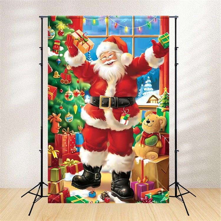 Toile de fond Père Noël Joyeux Cadeaux BRP11-109