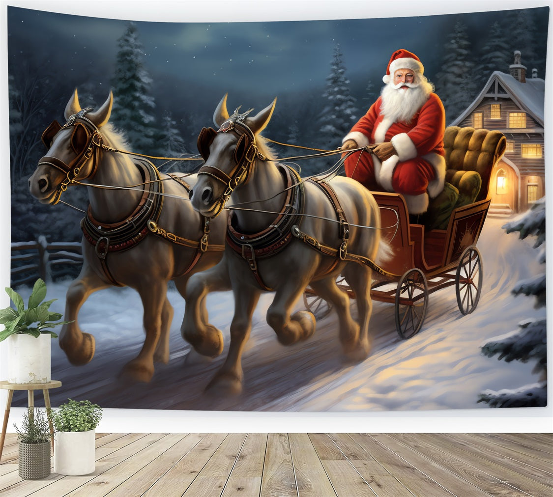 Toile de fond Renne Traîneau Du Père Noël BRP11-120