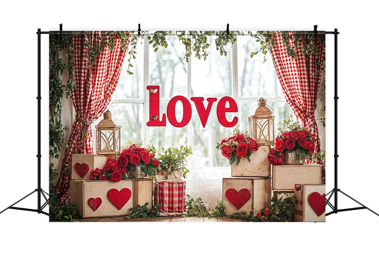 Toile de fond Saint-Valentin Décor Amour Roses Vibrantes BRP11-417