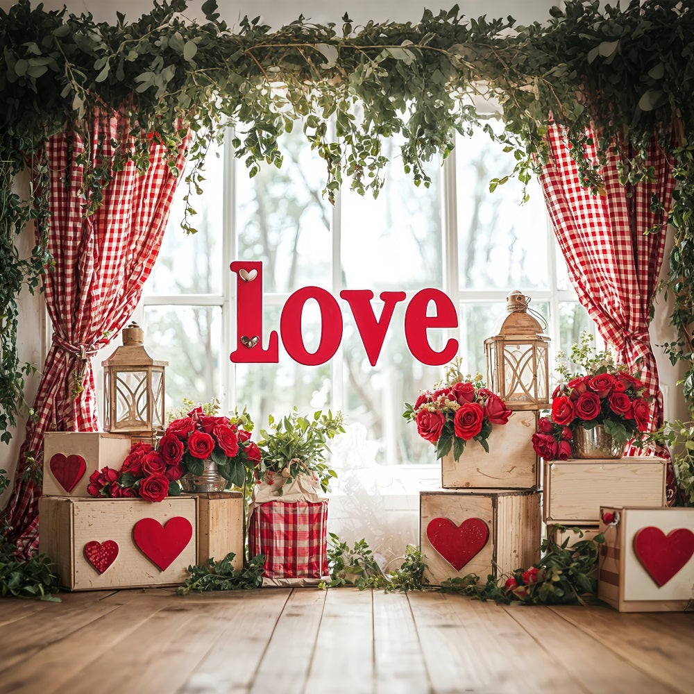 Toile de fond Saint-Valentin Décor Amour Roses Vibrantes BRP11-417