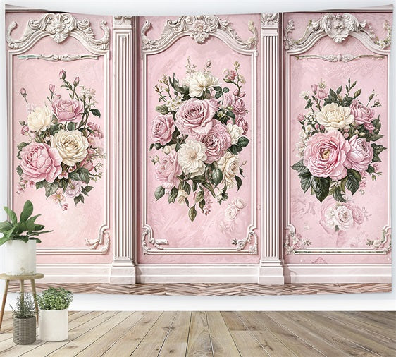 Toile de fond Photographie Vintage Mur Rose Rétro BRP11-579
