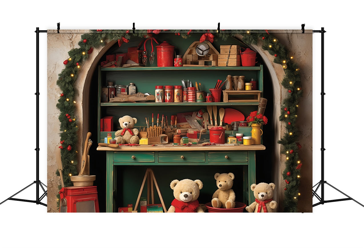 Toile De Fond Noël Atelier Du Père Noël Collection BRP11-88