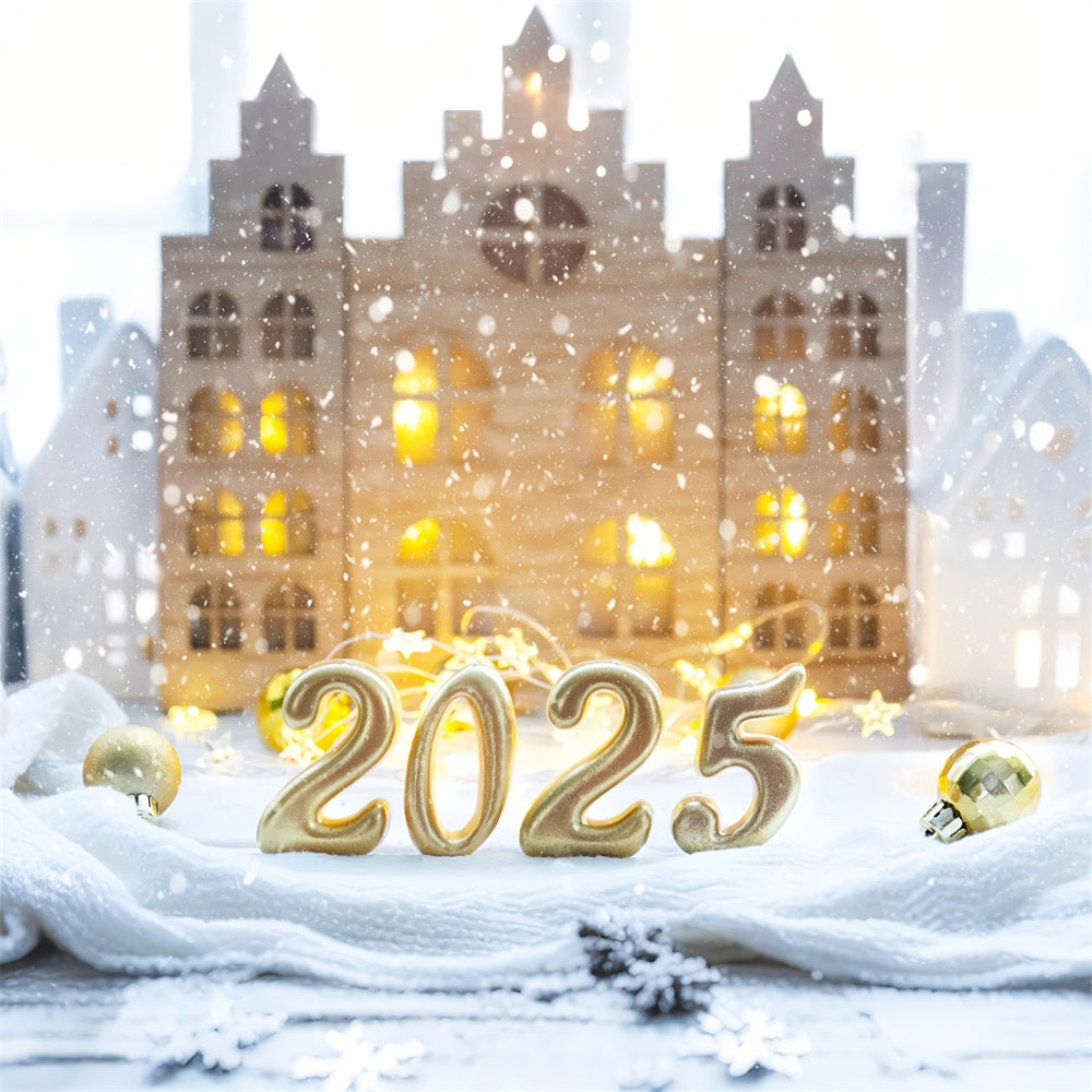 Toile de fond Bonne Année 2025 Paysage Hivernal Féérique BRP12-105