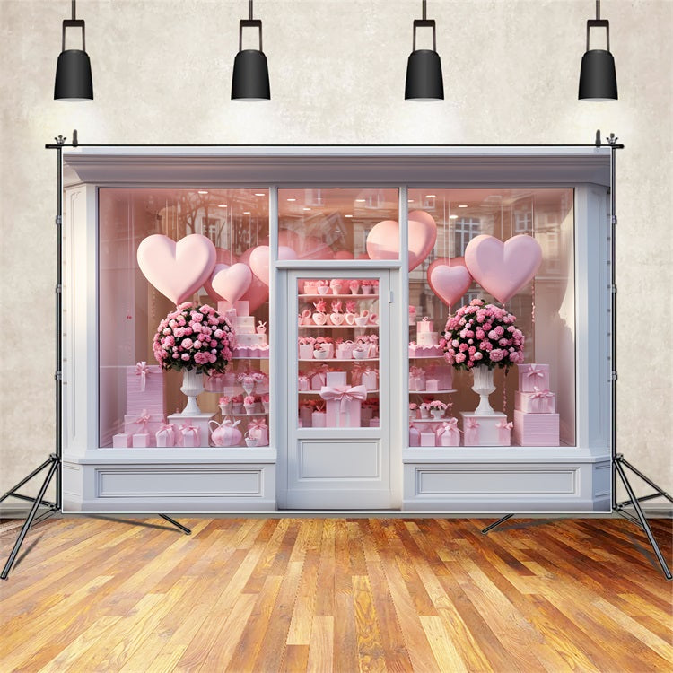 Toile de fond Saint-Valentin Fenêtre Ballons Thème Amour Roses BRP12-191