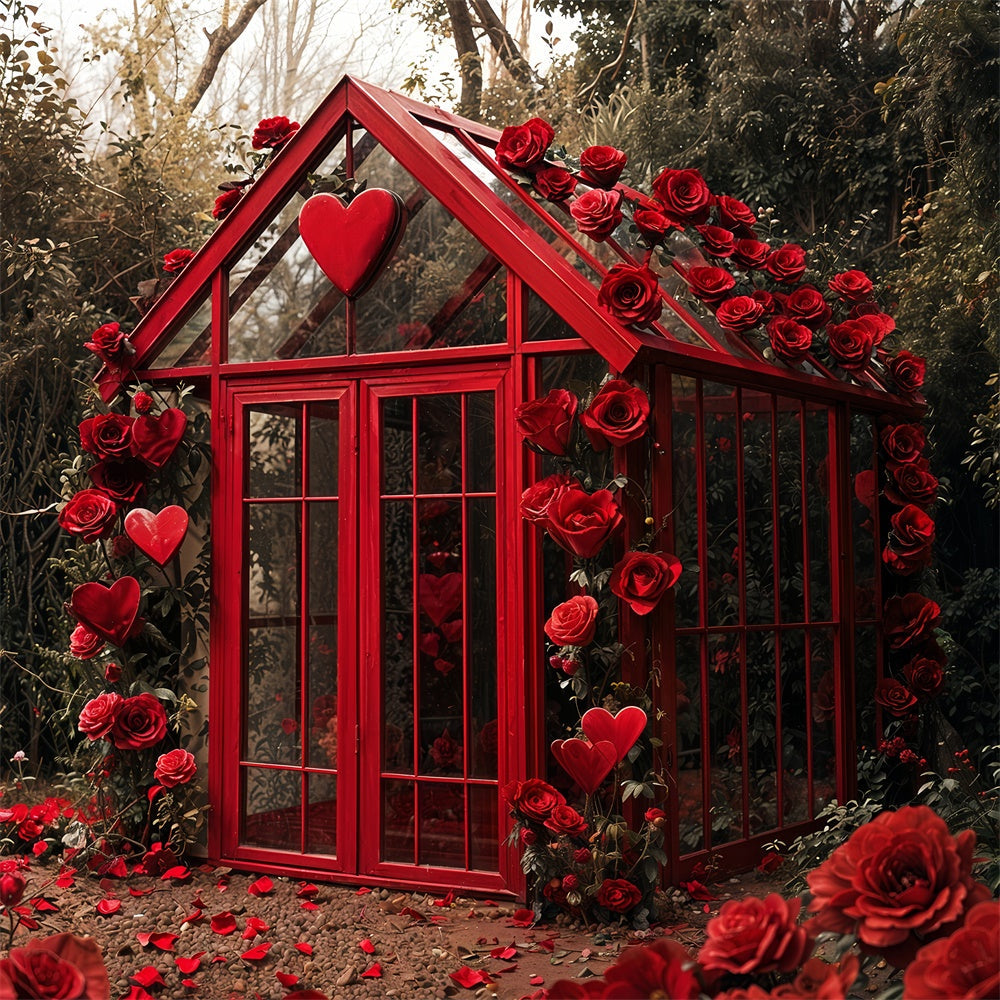 Toile de fond Saint-Valentin Jardin Cottage en Verre Roses BRP12-248