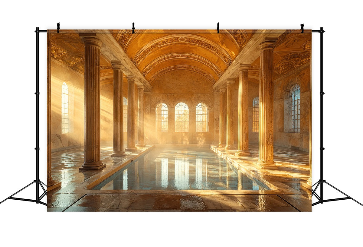 Toile de fond Architecture Piscine Intérieure en Marbre Soleil BRP12-646