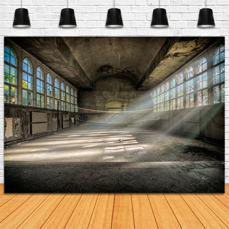 Toile de fond Architecture Terrain de Sport Abandonné Fenêtres BRP12-664