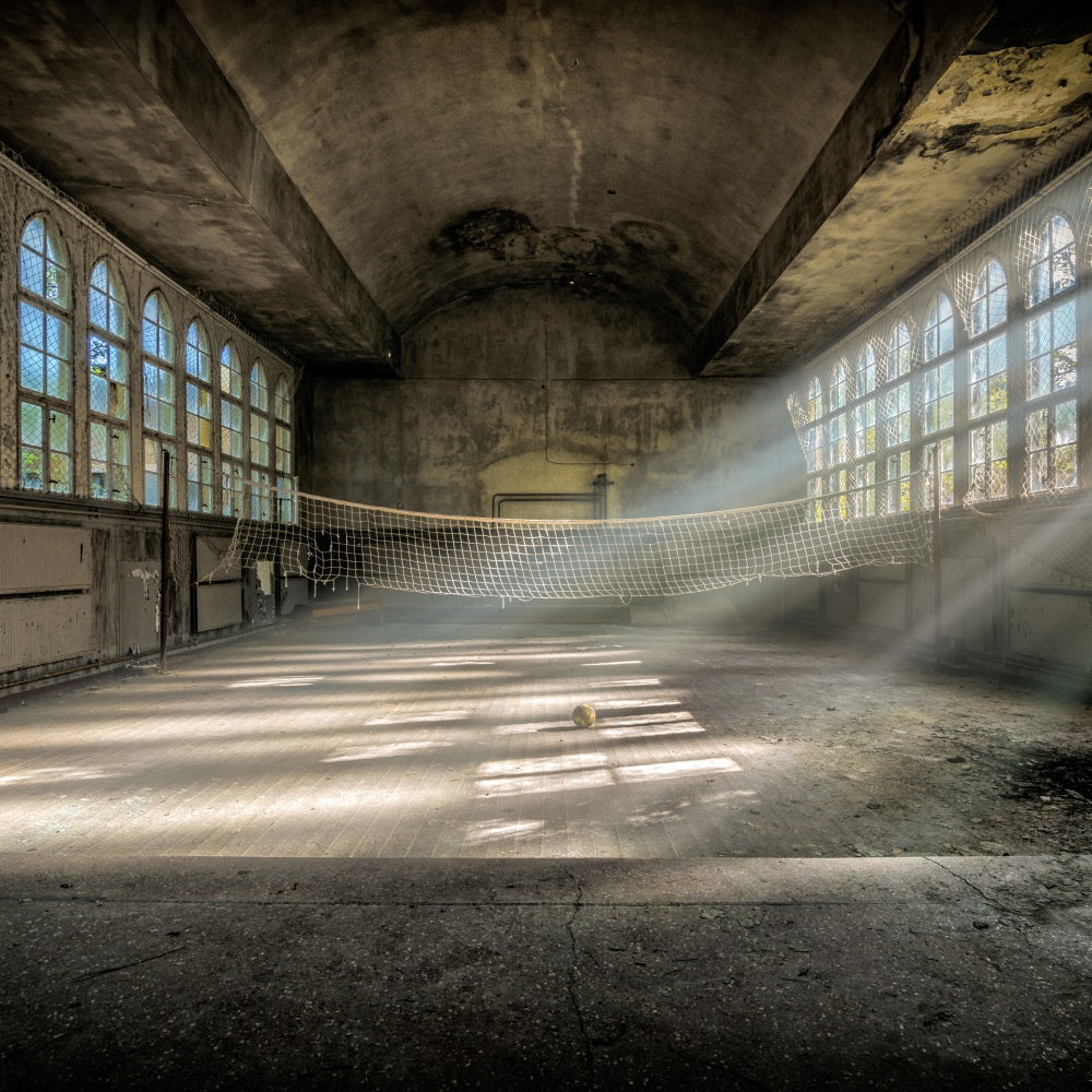 Toile de fond Architecture Terrain de Sport Abandonné Fenêtres BRP12-664