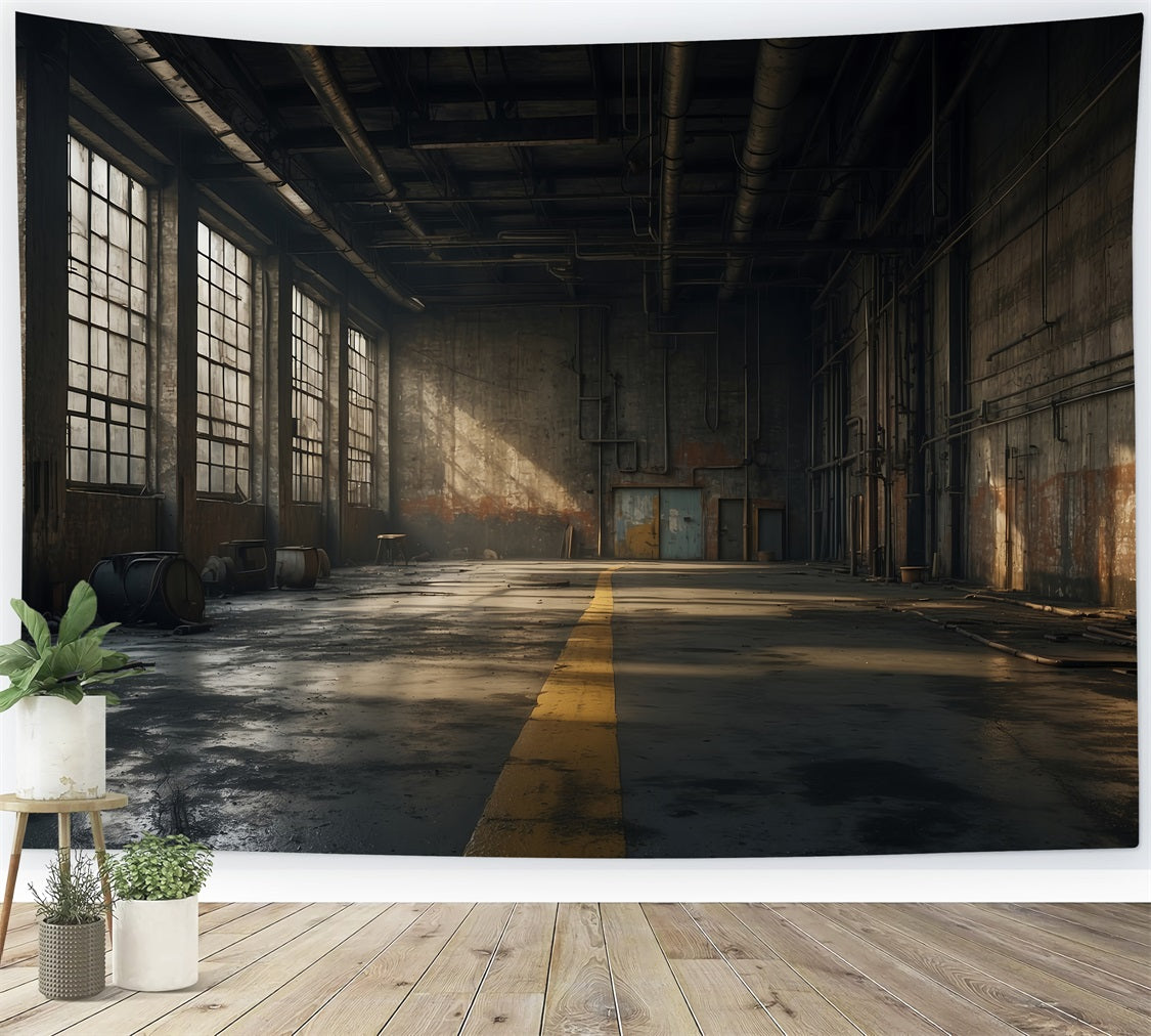Toile de fond Architecture Usine Abandonnée Fenêtres BRP12-665