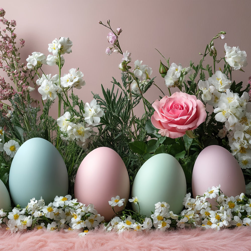 Fond Photo Pâques Fleurs Pastel Œuf Rangée BRP12-750