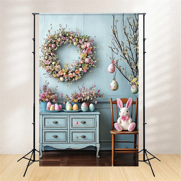 Toile de fond Pâques Idées Couronne Lapin Œufs BRP12-760