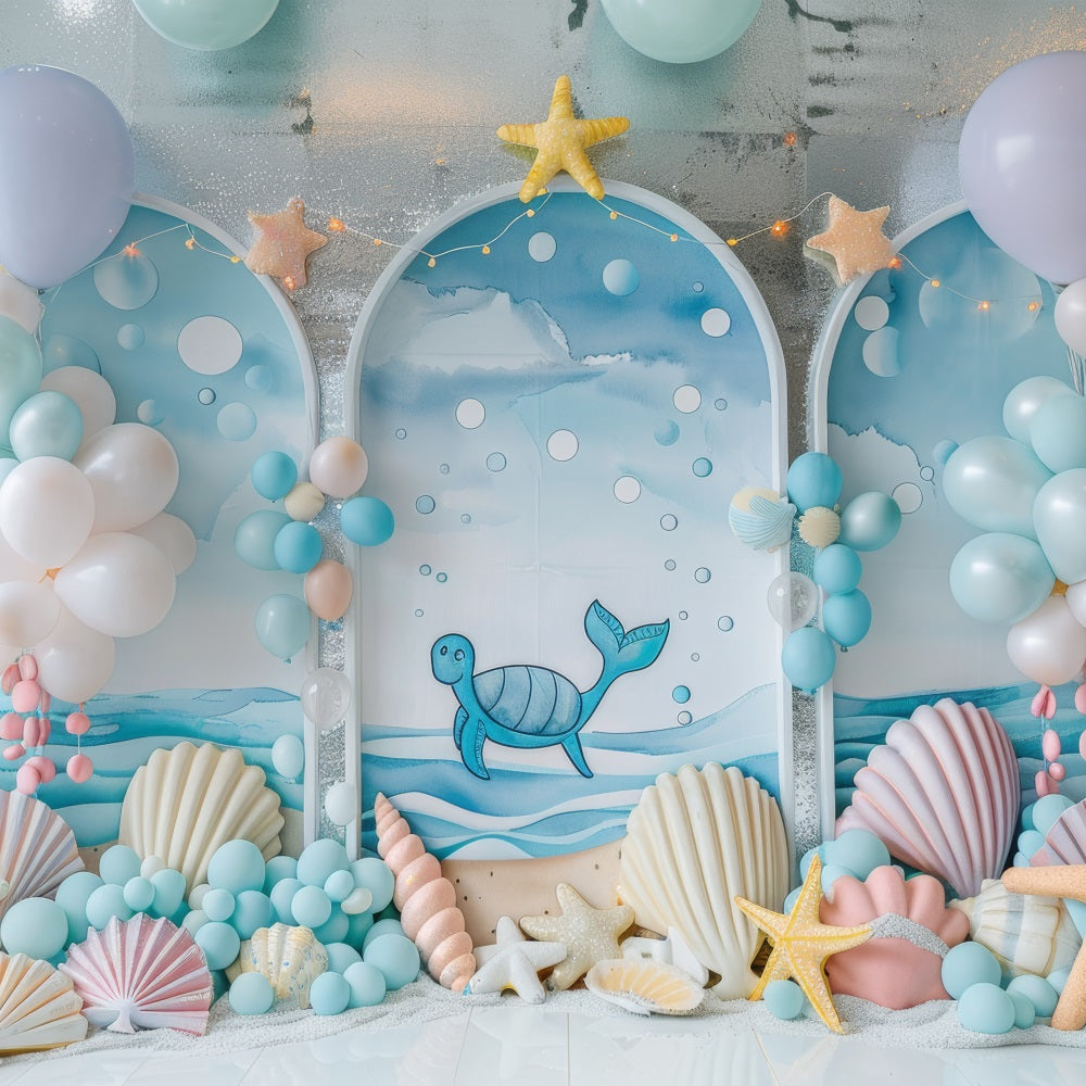 Toile de fond Sirène Fête Créature Marine Arche Ballon Décor BRP12-87