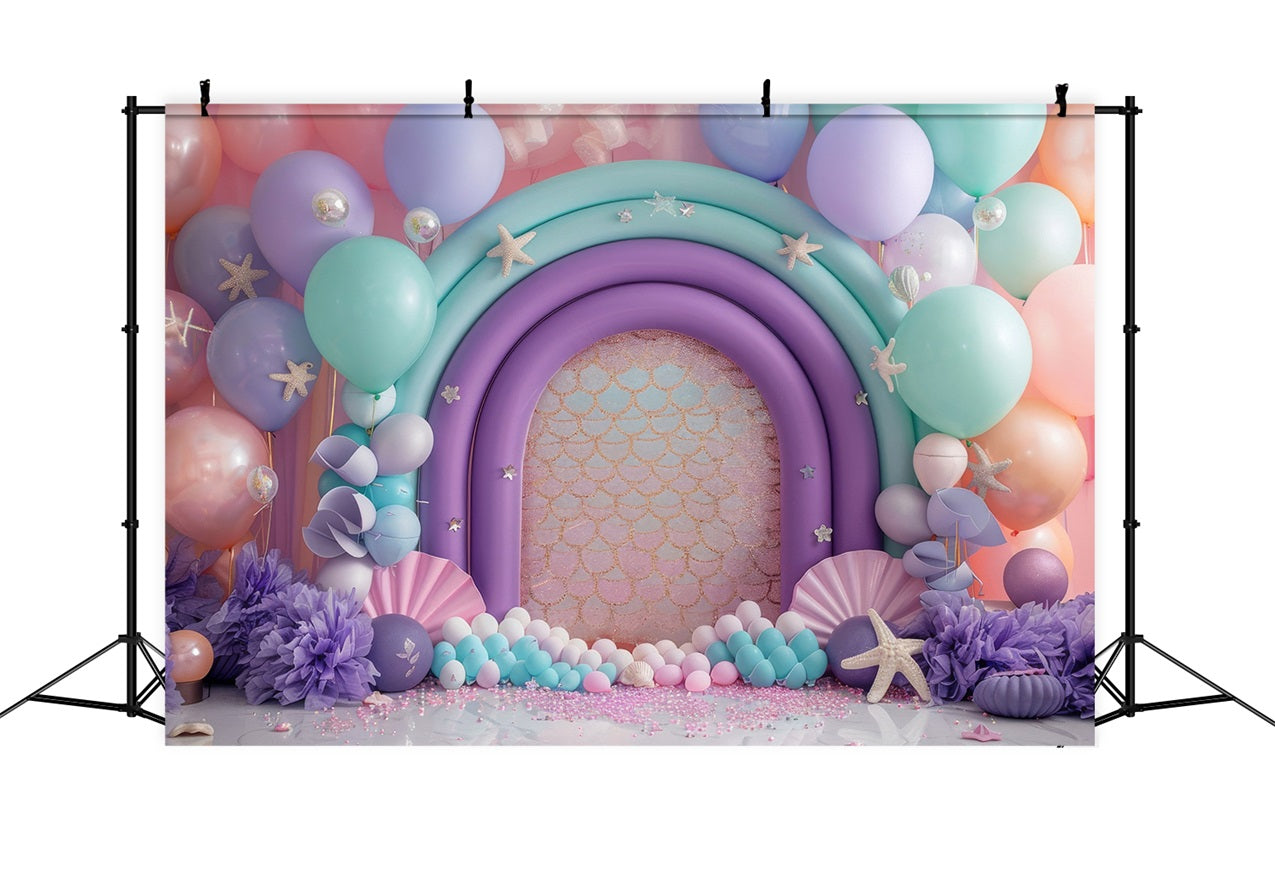 Toile de fond Photographie Sirène Arche Ballon Magique Violet BRP12-93