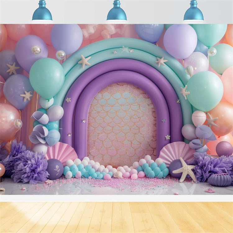 Toile de fond Photographie Sirène Arche Ballon Magique Violet BRP12-93