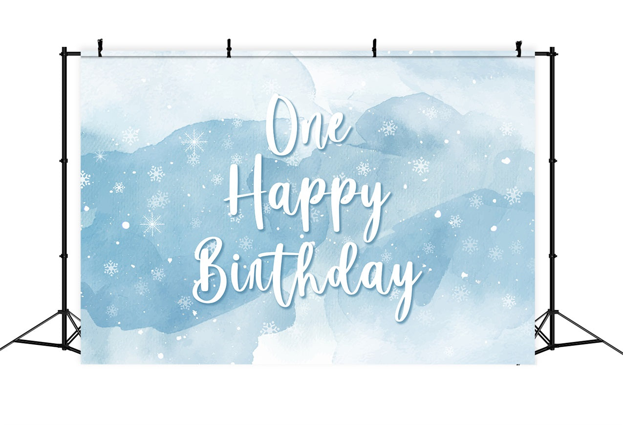 Toile de fond Anniversaire Personnalisé 1er Flocons de Neige Magique BRP2-214