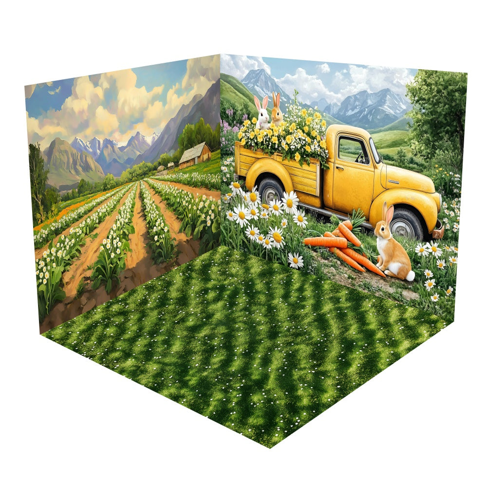 Ensemble de Salle Camion de Pâques Ferme Journée Ensoleillée BRP2-23