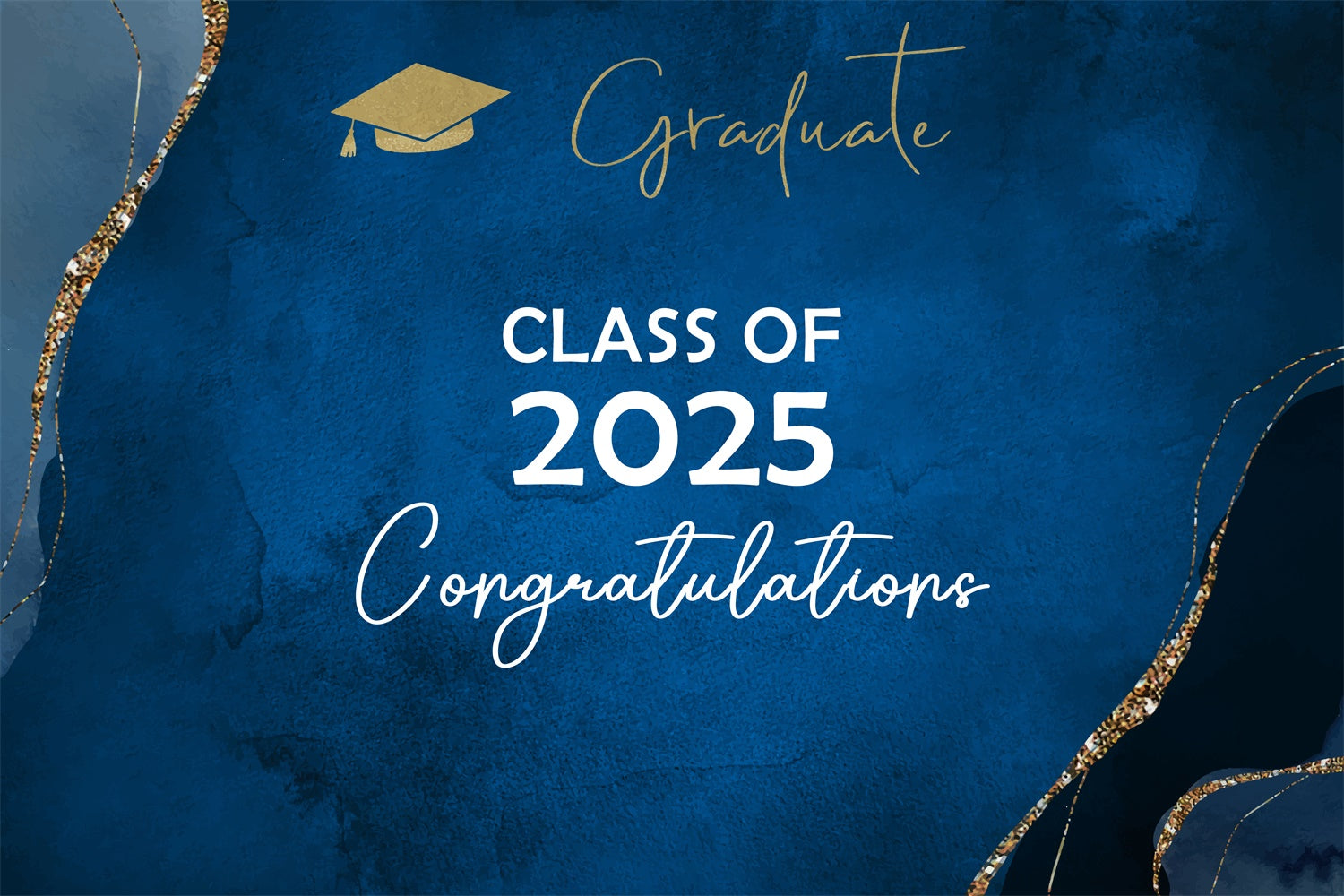 Toile de fond Remise de Diplôme 2025 Moderne Bleu BRP2-255