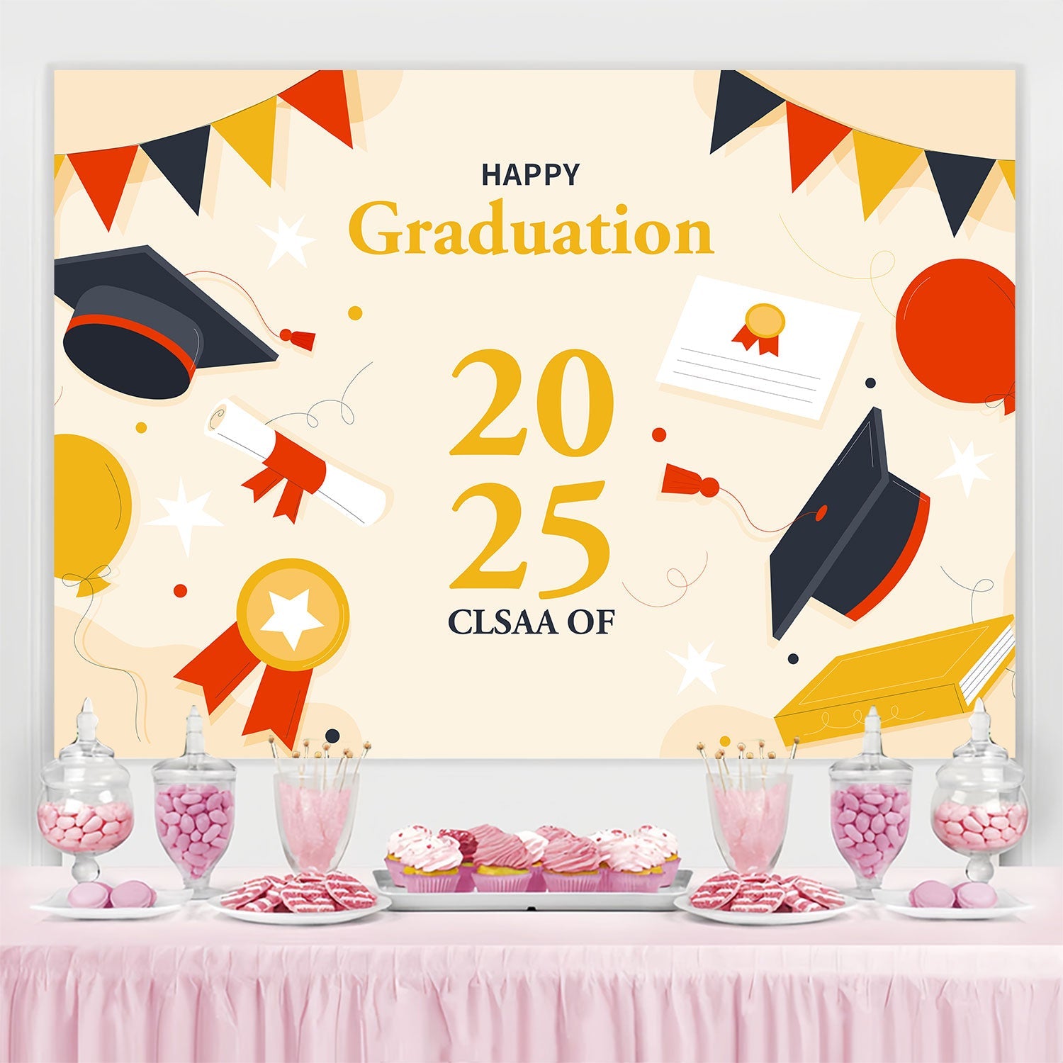 Toile de fond Remise de Diplôme 2025 Bannière Joyeuse BRP2-259