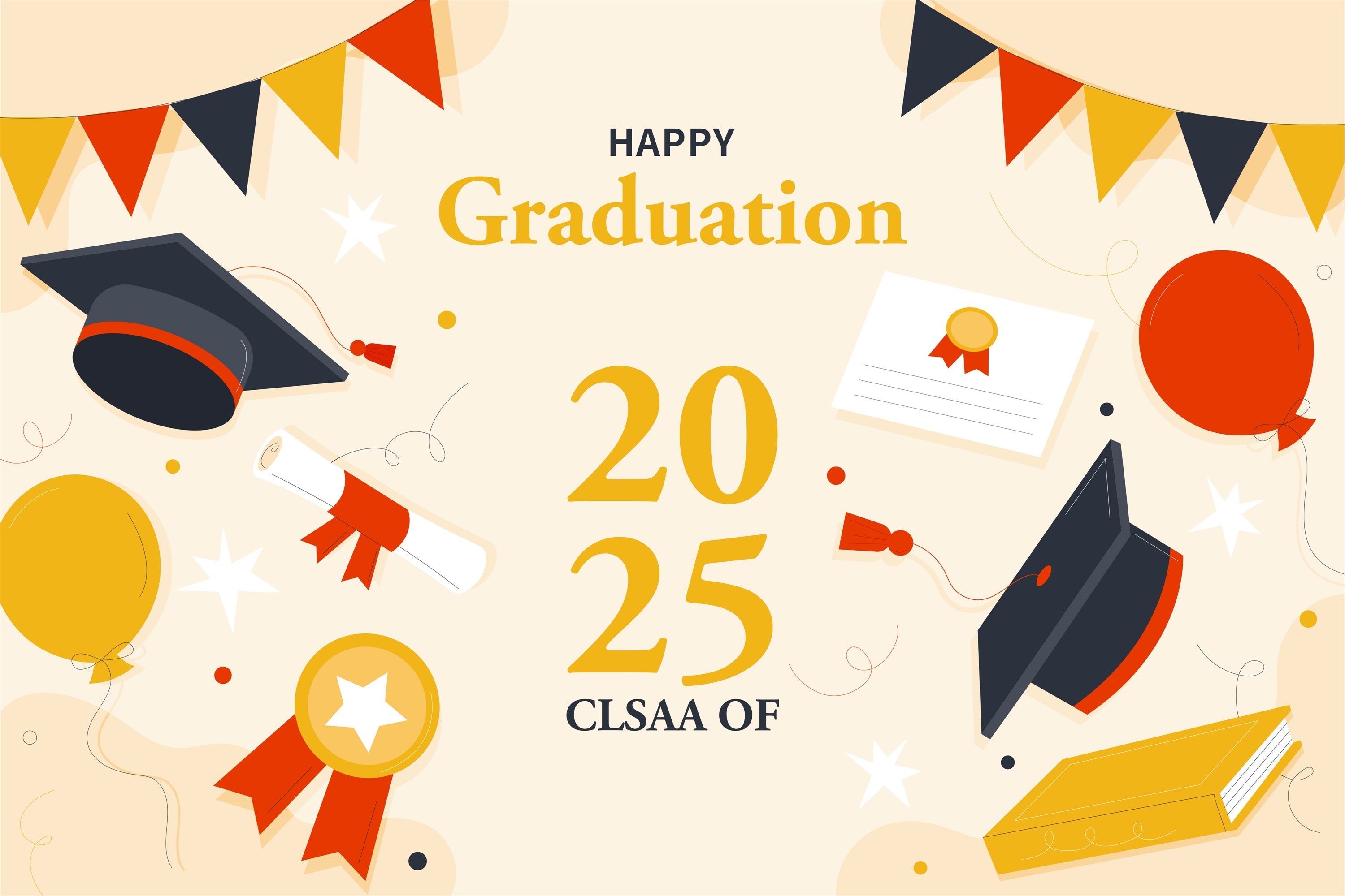 Toile de fond Remise de Diplôme 2025 Bannière Joyeuse BRP2-259