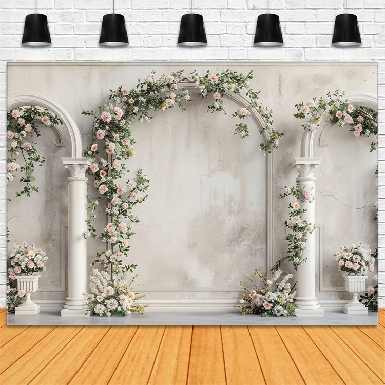 Fond Mur Floral Romance Rustique Arche Florale BRP2-78